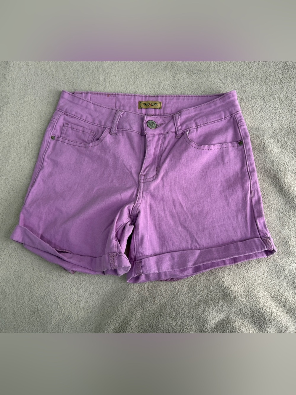 Lilac Denim Roll-Cuff Jean Shorts - Casual Women’s Fit